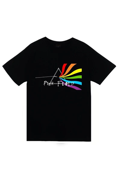 fame-stoned Pink Floyd Baskılı Unisex %100 Pamuk Siyah T-shirt ürün görseli