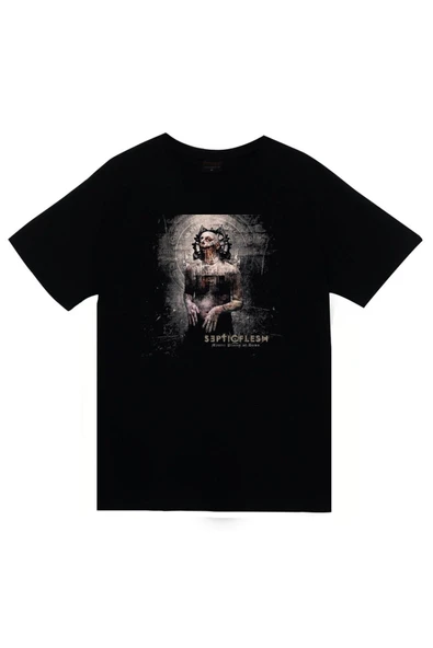 fame-stoned Septicflesh Baskılı Unisex %100 Pamuk Siyah T-shirt ürün görseli