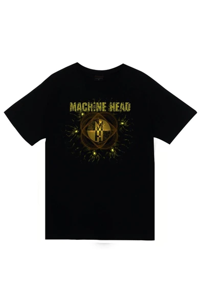 fame-stoned Machine Head Unisex %100 Pamuk Siyah T-shirt ürün görseli