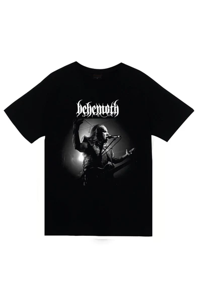 fame-stoned Behemoth Baskılı Unisex %100 Pamuk Siyah T-shirt ürün görseli