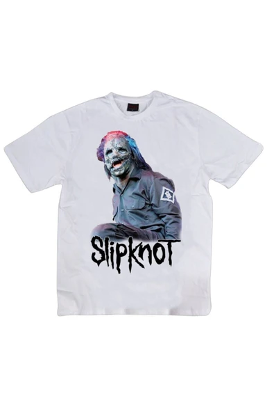 fame-stoned  Erkek Beyaz Slipknot Baskılı T-Shirt ürün görseli