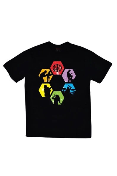 fame-stoned  Dream Theater Baskılı Unisex %100 Pamuk Siyah T-shirt - 1