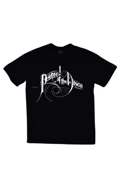 fame-stoned  Panic At The Disco Baskılı Unisex %100 Pamuk Siyah T-shirt ürün görseli