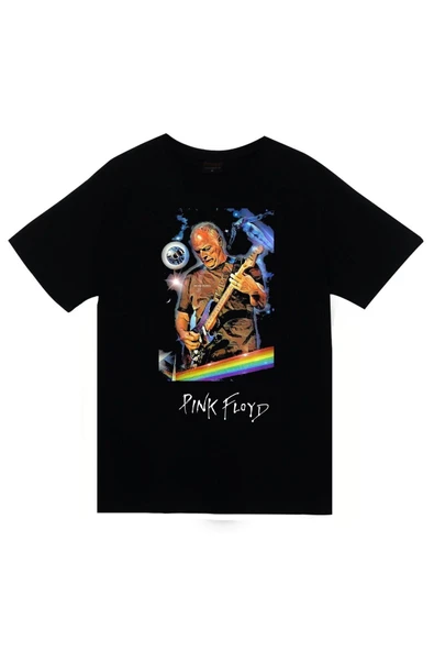 fame-stoned  Pink Floyd Baskılı Unisex %100 Pamuk Siyah T-shirt - 1