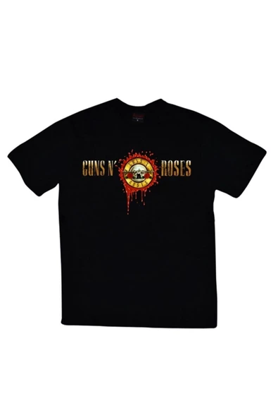fame-stoned  Guns N Roses Baskılı Unisex %100 Pamuk Siyah T-shirt ürün görseli
