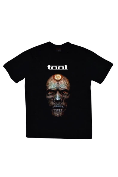 fame-stoned  Tool Baskılı Unisex %100 Pamuk Siyah T-shirt