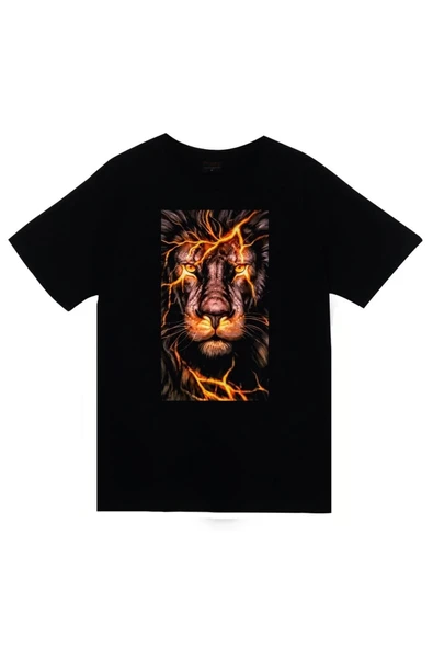 fame-stoned  Aslan Baskılı T-shirt ürün görseli