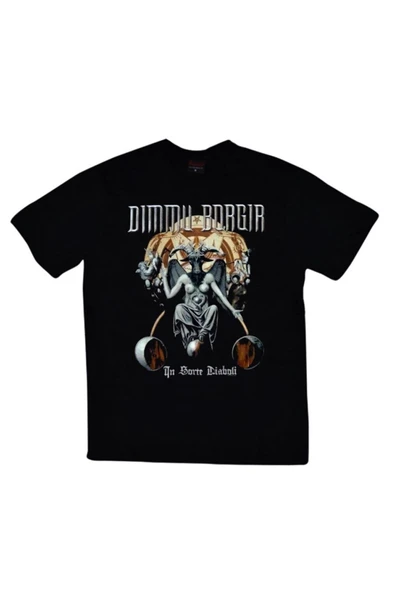 fame-stoned  Dimmu Borgir Baskılı Unisex %100 Pamuk Siyah T-shirt ürün görseli