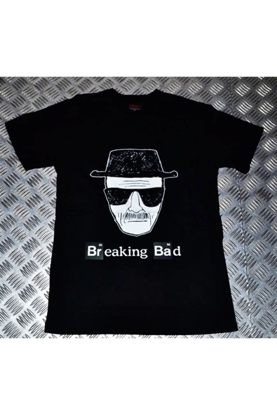 fame-stoned  Breaking Bad Baskılı Unisex %100 Pamuk Siyah T-shirt ürün görseli