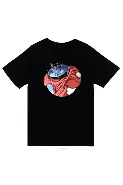 fame-stoned  Pink Floyd Baskılı Unisex %100 Pamuk Siyah T-shirt