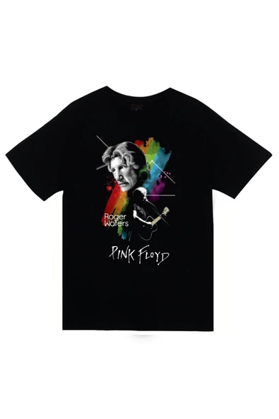 fame-stoned Pink Floyd Baskılı Unisex %100 Pamuk Siyah T-shirt ürün görseli