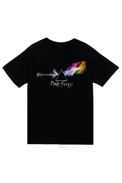 fame-stoned  Pink Floyd Baskılı Unisex %100 Pamuk Siyah T-shirt