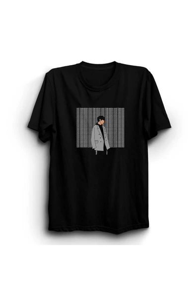 fame-stoned  Louis Tomlinson Baskılı Unisex %100 Pamuk Siyah T-shirt ürün görseli 1