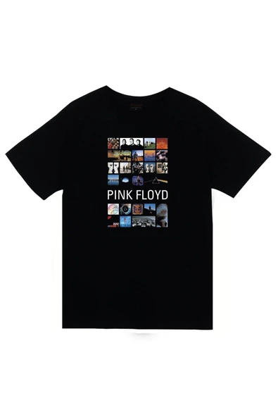 fame-stoned Pink Floyd Baskılı Unisex %100 Pamuk Siyah T-shirt ürün görseli