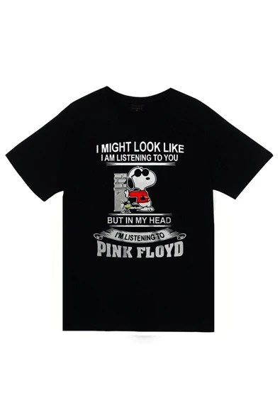 fame-stoned  Pink Floyd Baskılı Unisex %100 Pamuk Siyah T-shirt ürün görseli
