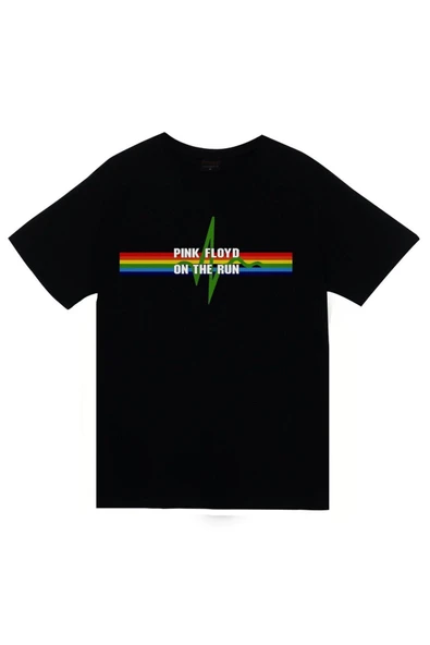 fame-stoned  Pink Floyd Baskılı Unisex %100 Pamuk Siyah T-shirt