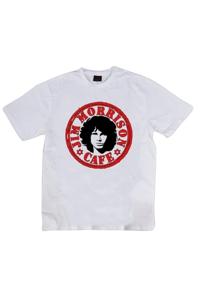 fame-stoned  The Doors Baskılı Unisex %100 Pamuk Beyaz T-shirt ürün görseli