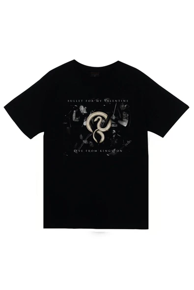 fame-stoned  Bullet For My Valentine Baskılı Unisex %100 Pamuk Siyah T-shirt
