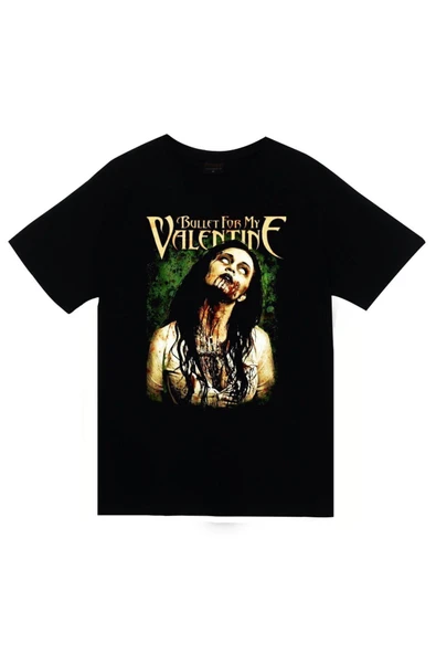 fame-stoned Bullet For My Valentine Baskılı Unisex %100 Pamuk Siyah T-shirt ürün görseli