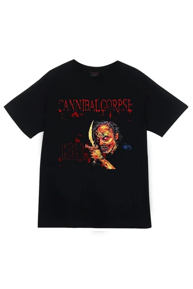 fame-stoned Cannibal Corpse Baskılı Unisex %100 Pamuk Siyah T-shirt ürün görseli