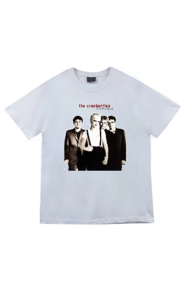 fame-stoned  The Cranberries Baskılı Unisex %100 Pamuk Beyaz T-shirt