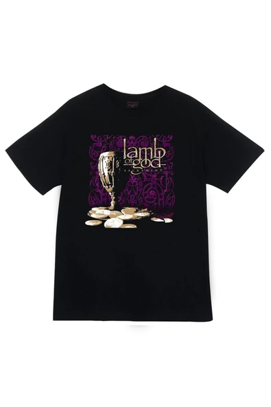 fame-stoned Lamb Of God Baskılı Unisex %100 Pamuk Siyah T-shirt ürün görseli 1