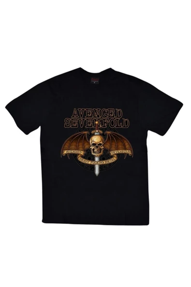 fame-stoned  Avenged Sevenfold Baskılı Unisex %100 Pamuk Siyah T-shirt ürün görseli