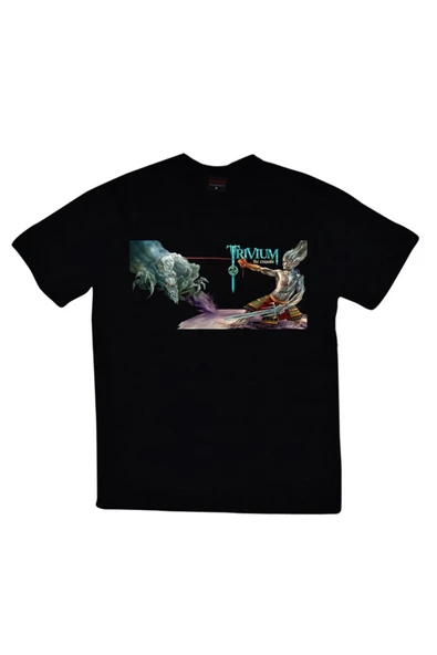 fame-stoned  Trivium Baskılı T-shirt