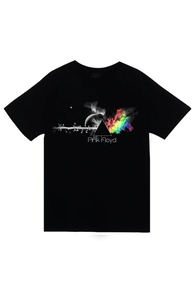 fame-stoned Pink Floyd Baskılı Unisex %100 Pamuk Siyah T-shirt ürün görseli