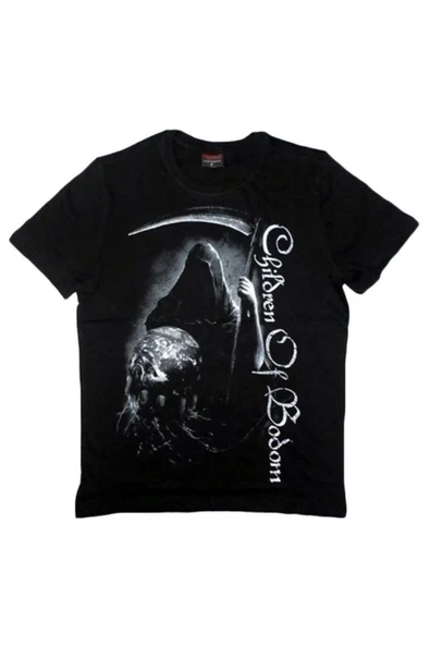 fame-stoned  Children Of Bodom Baskılı Unisex %100 Pamuk Siyah T-shirt ürün görseli 1