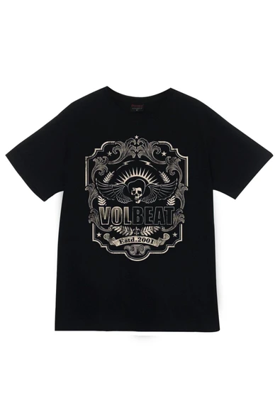 fame-stoned Volbeat Baskılı Unisex %100 Pamuk Siyah T-shirt ürün görseli