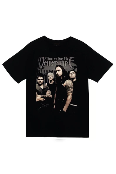 fame-stoned Bullet For My Valentine Baskılı Unisex %100 Pamuk Siyah T-shirt ürün görseli 1