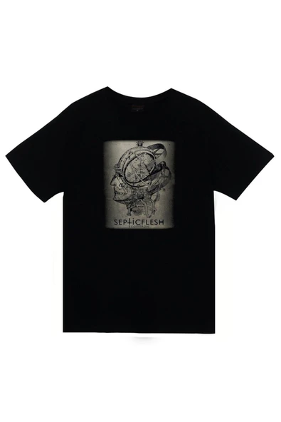 fame-stoned Septicflesh Baskılı Unisex %100 Pamuk Siyah T-shirt ürün görseli