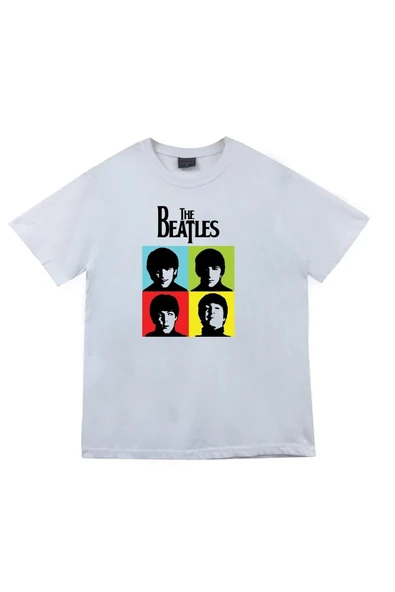 fame-stoned The Beatles Baskılı Unisex %100 Pamuk Beyaz T-shirt ürün görseli