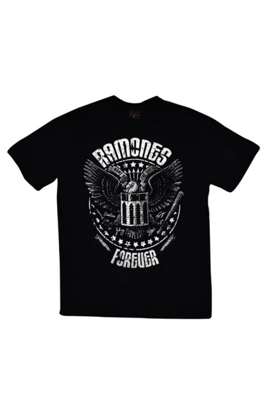 fame-stoned  Unisex Siyah Ramones Baskılı T-shirt ürün görseli