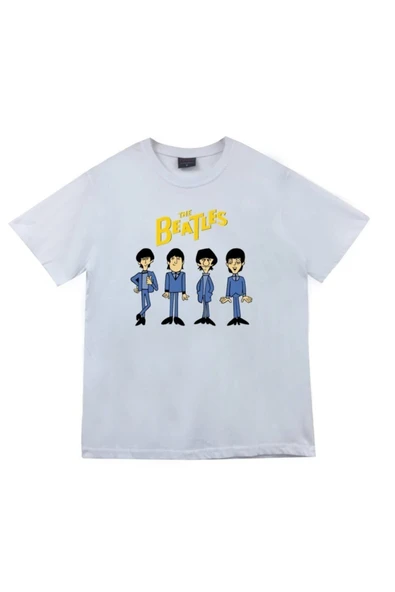 fame-stoned The Beatles Baskılı Unisex %100 Pamuk Beyaz T-shirt ürün görseli