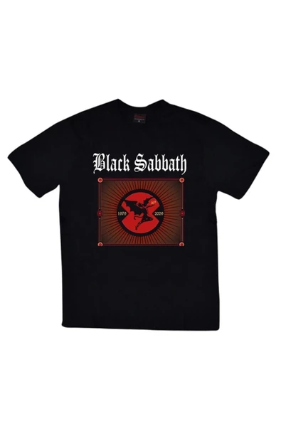 fame-stoned  Black Sabbath Baskılı Unisex %100 Pamuk Siyah T-shirt ürün görseli