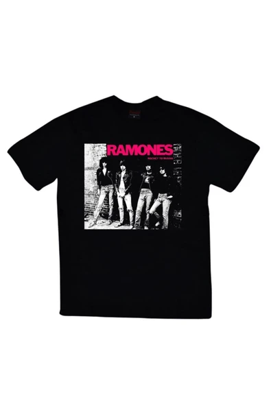 fame-stoned  Unisex Siyah Ramones Baskılı T-shirt ürün görseli