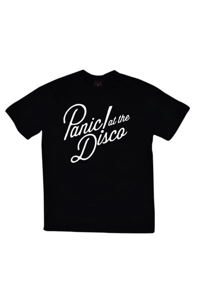 fame-stoned  Panic At The Disco Baskılı Unisex %100 Pamuk Siyah T-shirt ürün görseli