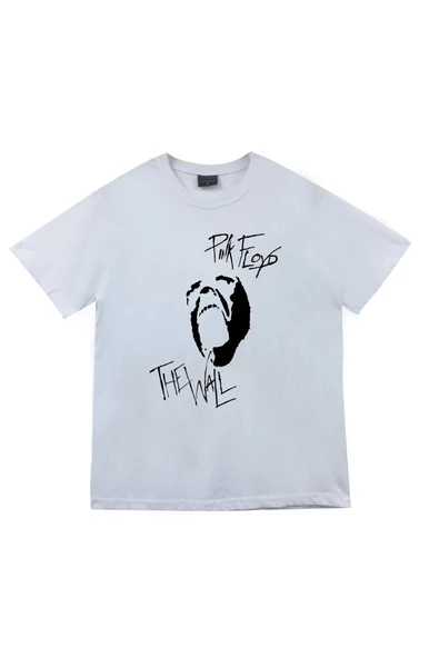 fame-stoned Pink Floyd Baskılı Unisex %100 Pamuk Beyaz T-shirt ürün görseli
