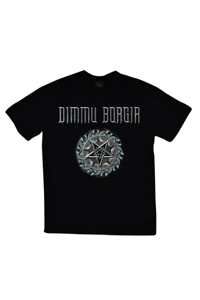 fame-stoned  Dimmu Borgir Baskılı Unisex %100 Pamuk Siyah T-shirt ürün görseli 1