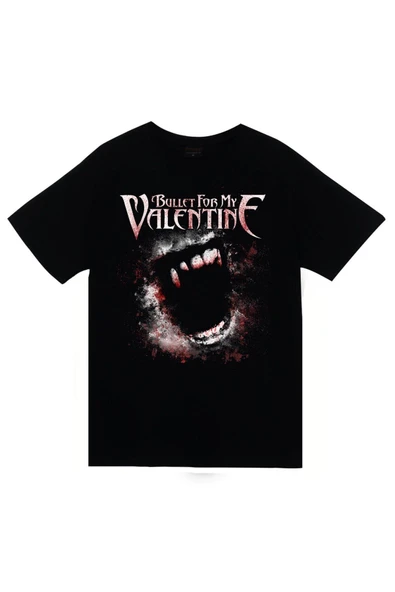 fame-stoned Bullet For My Valentine Baskılı Unisex %100 Pamuk Siyah T-shirt ürün görseli 1