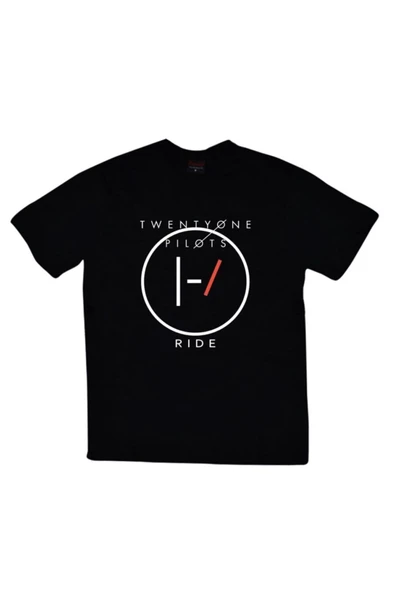 fame-stoned  Twenty One Pilots Baskılı Unisex %100 Pamuk Siyah T-shirt