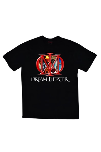 fame-stoned  Dream Theater Baskılı Unisex %100 Pamuk Siyah T-shirt ürün görseli