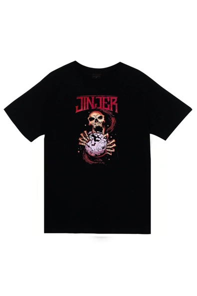 fame-stoned Jinjer Baskılı Unisex %100 Pamuk Siyah T-shirt ürün görseli