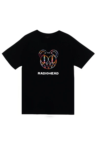 fame-stoned Unisex Siyah Radiohead Baskılı T-Shirt ürün görseli