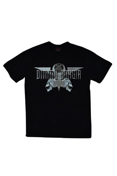 fame-stoned  Dimmu Borgir Baskılı Unisex %100 Pamuk Siyah T-shirt