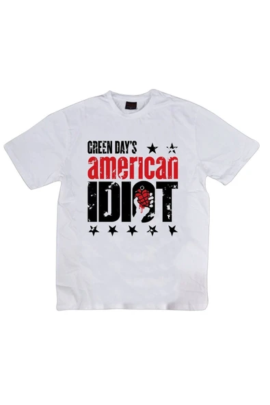 fame-stoned  Green Day Baskılı Unisex %100 Pamuk Gri T-shirt ürün görseli