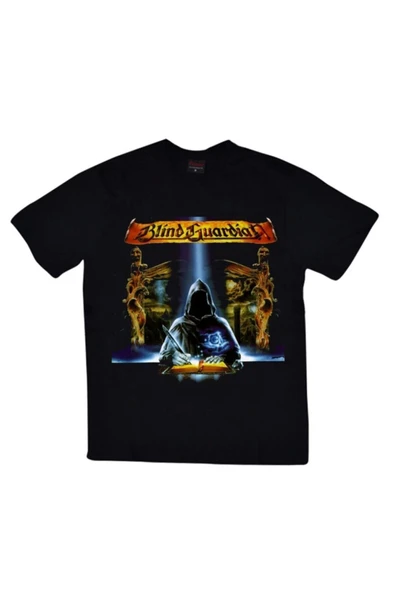 fame-stoned  Unisex Siyah Blind Guardian Baskılı T-Shirt ürün görseli