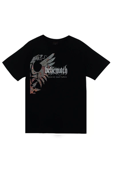 fame-stoned Behemoth Baskılı Unisex %100 Pamuk Siyah T-shirt ürün görseli